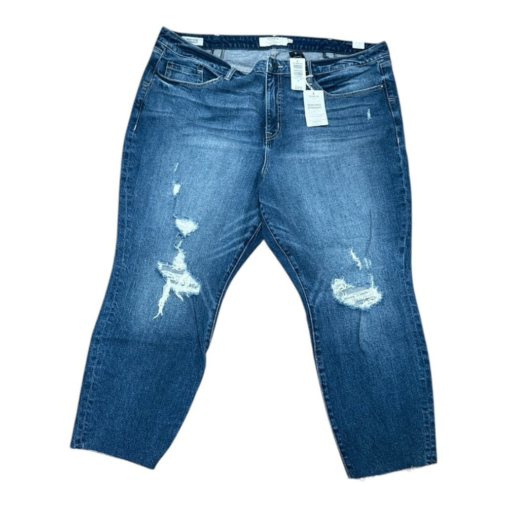 Torrid Women’s 24 Jeans High-Rise Straight Distressed Ankle California NW